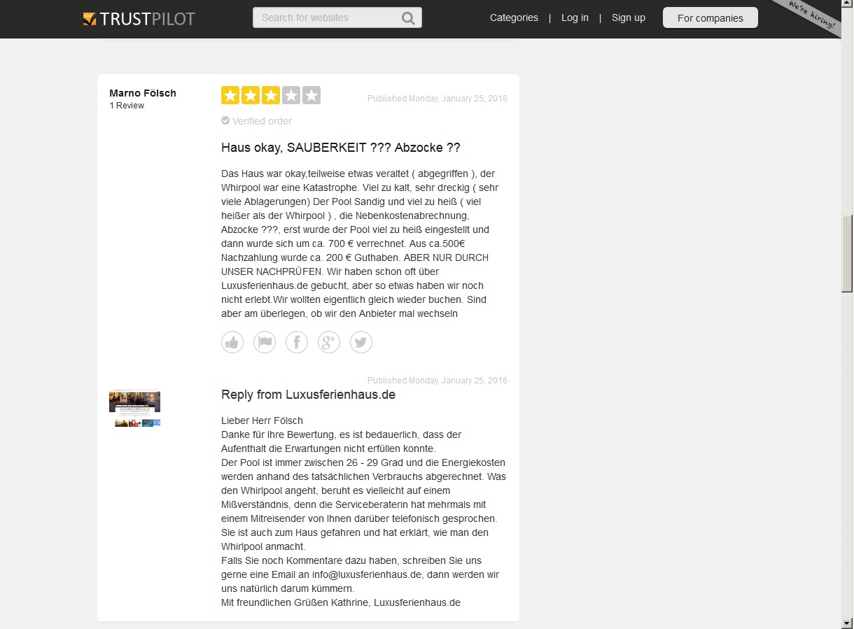 Luxusferienhaus.de die Deutsche Bewertungsseite Seite von Luksushuse.dk